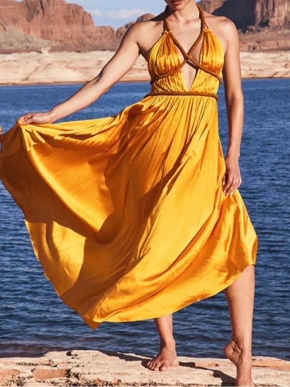Cult Gaia Salee Gown in Marigold